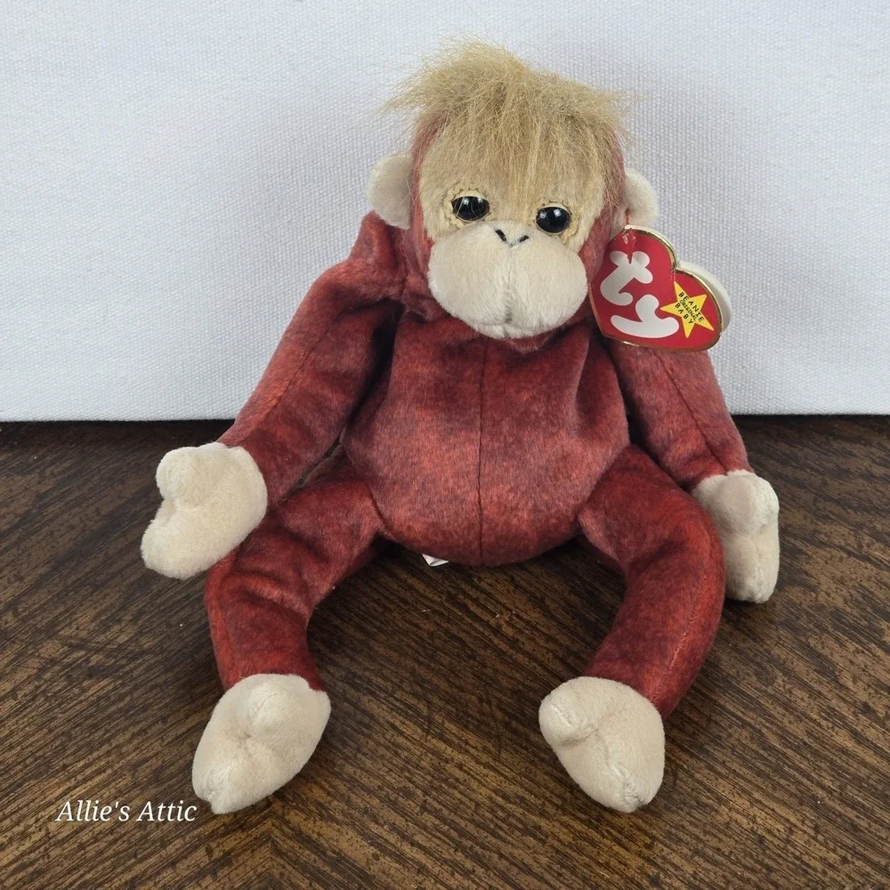 Ty Beanie Baby Monkeys Mooch Schweetheart Orangutan Spider Gorilla Congo Bongo